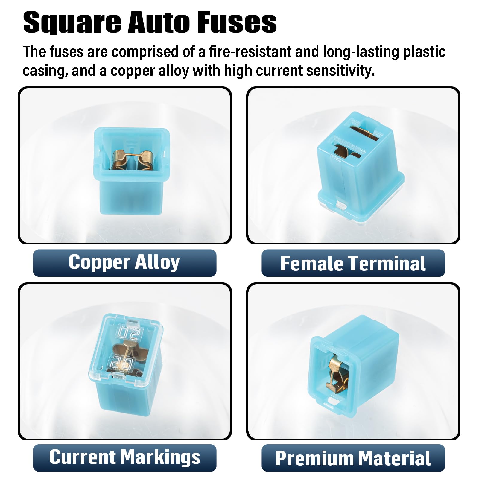 Amazon.com: ALLECIN 20A Square Auto Fuses 20 AMP Low Profile Box